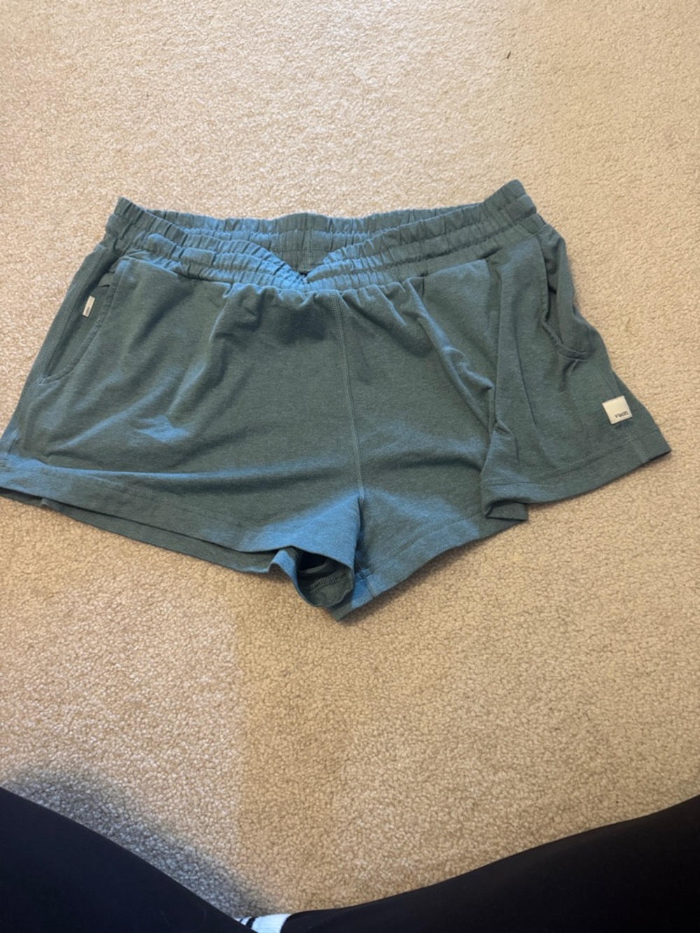 Vuori Women’s Athletic Shorts in Dusty Teal